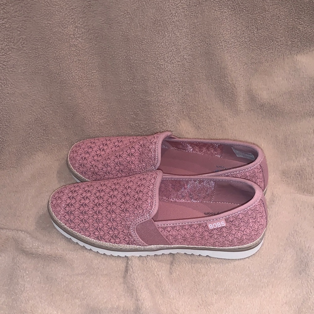 Skechers BOBS Flexpadrille Low Washable Vegan Loafers in Rose